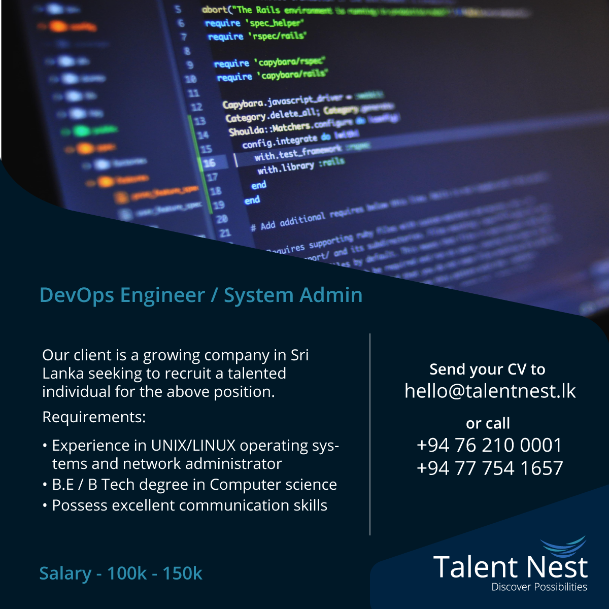 DevOps Engineer/System Administrator – Talent Nest